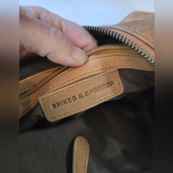 Spikes & Sparrow Tan Leather Satchel Bag Purse Very Good Condition - Picture 2 of 9